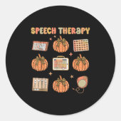 Retro Speech Therapy Slp Fall Pumpkin Speech Thera Ronde Sticker (Voorkant)