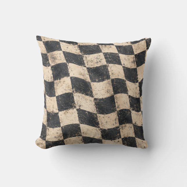 Retro Speedway Bank Accent Stijl Kussen (Voorkant)