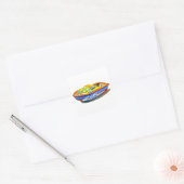 RETRO SPEELGOED BOAT T-SHIRT VIERKANTE STICKER (Envelop)