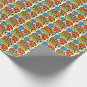 retro speelgoed partij in paniek cadeaupapier (Hoek)