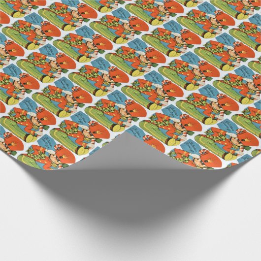 retro speelgoed partij in paniek cadeaupapier (Hoek)