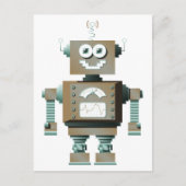 Retro Speelgoed Robot Briefkaart (lt) (Voorkant)
