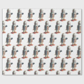 Retro Speelgoed Robot Cadeaupapier (Vlak)