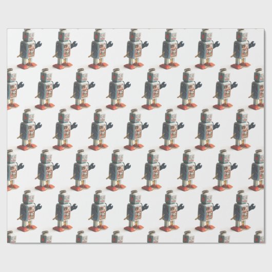 Retro Speelgoed Robot Cadeaupapier (Vlak)