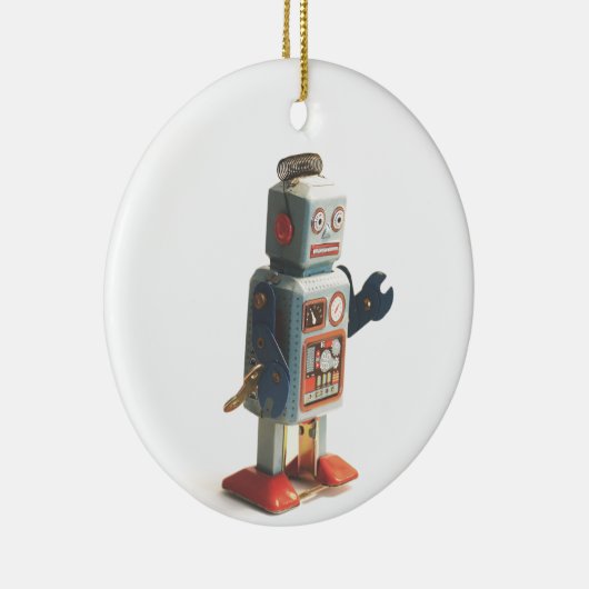 Retro Speelgoed Robot Keramisch Ornament (Rechts)
