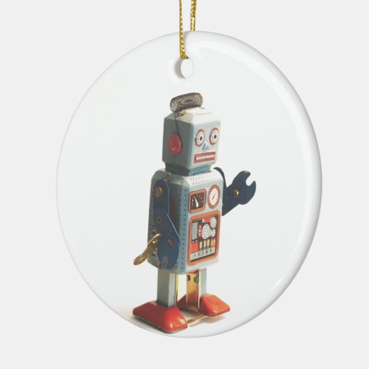 Retro Speelgoed Robot Keramisch Ornament (Links)
