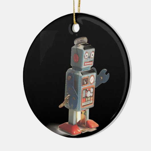 Retro Speelgoed Robot Keramisch Ornament (Links)