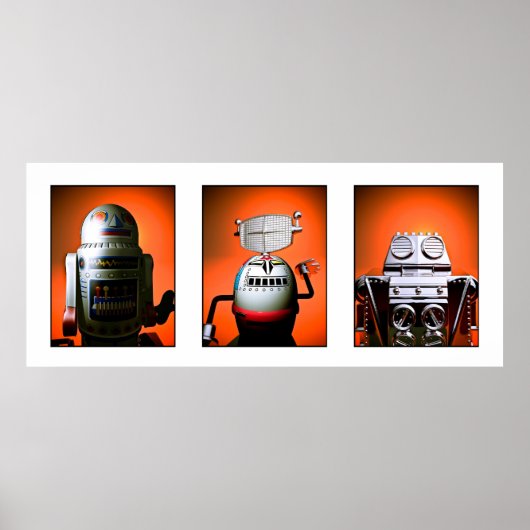 Retro Speelgoed Robot Lineup 01 Poster (Voorkant)