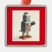 Retro Speelgoed Robot Metalen Ornament (Voorkant)