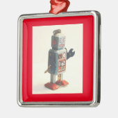 Retro Speelgoed Robot Metalen Ornament (Links)