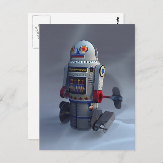 Retro Speelgoed robot nummer 7 Briefkaart (Voorkant / Achterkant)