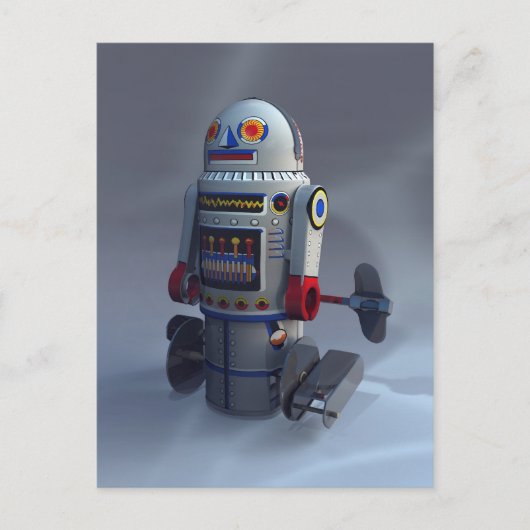 Retro Speelgoed robot nummer 7 Briefkaart (Voorkant)