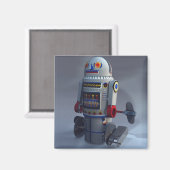 Retro Speelgoed robot nummer 7 Magnet (Voorkant / Achterkant)