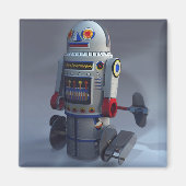 Retro Speelgoed robot nummer 7 Magnet (Voorkant)