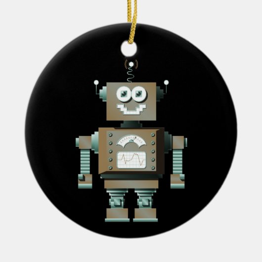 Retro Speelgoed Robot Ornament (dk) (Voorkant)