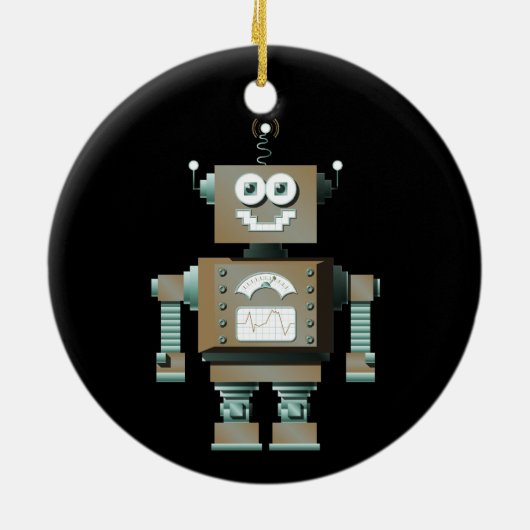 Retro Speelgoed Robot Ornament (dk) (Achterkant)
