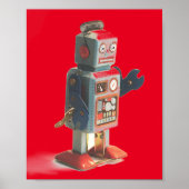 Retro Speelgoed Robot Poster (Voorkant)