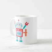 Retro Speelgoed Robot Voor Kinderen Koffiemok (Voorkant links)