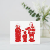 Retro Speelgoed Robots Briefkaart (Staand voorkant)