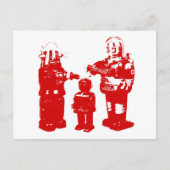 Retro Speelgoed Robots Briefkaart (Voorkant)