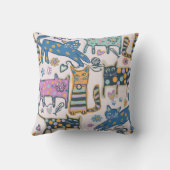 Retro speelse katten kussen (Achterkant)
