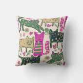 Retro speelse katten kussen (Achterkant)