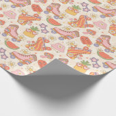 Retro Speelse Zomer Roller Schaatsen Plezier Cadeaupapier (Hoek)