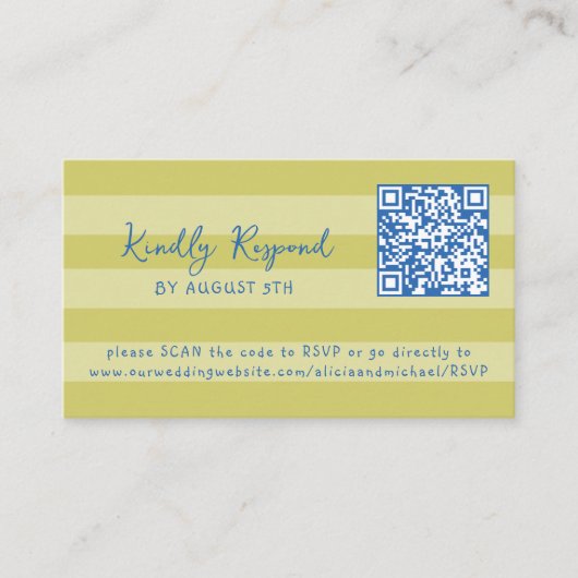 Retro speelse zomer strand QR-code online RSVP Informatiekaartje (Voorkant)