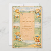 Retro Speeltuin Teddyberen Baby Shower Kaart (Voorkant)