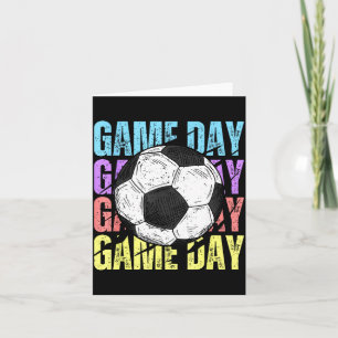 Retro spel dag voetbal liefhebbers vintage moeder  kaart