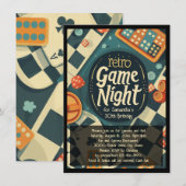 Retro Spel Nacht Sociaal of Verjaardagsfeest Kaart (Voorkant / Achterkant)