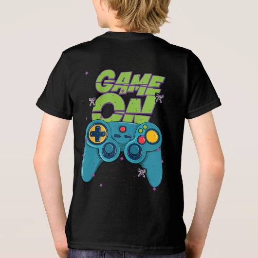 retro spel op videocontroller Tri-Blend shirt (Achterkant)