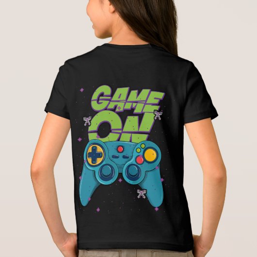 retro spel op videocontroller Tri-Blend shirt (Achterkant)
