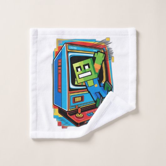 Retro spelcomputer bad handdoek (Wasdoekje)