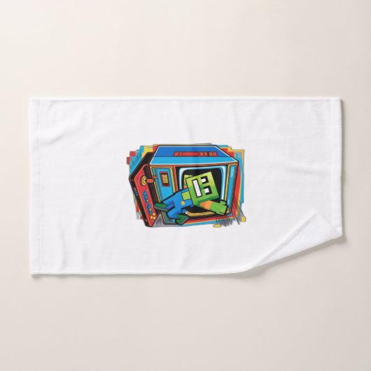 Retro spelcomputer bad handdoek (Handdoek)