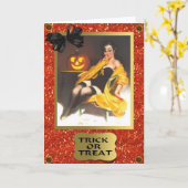 RETRO SPELD OP DE KAART VAN HALLOWEEN VAN HET (Gele Bloem)