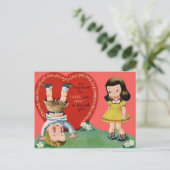 Retro Spelen Buitenshuis Valentijn Kaart (Staand voorkant)