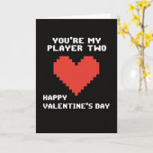 Retro Speler Twee Valentijnkaart Kaart (Gele Bloem)
