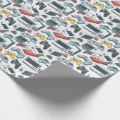 Retro spellen cadeaupapier (Hoek)