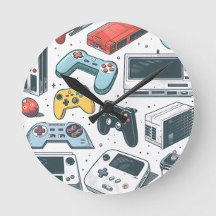 Retro spellen ronde klok