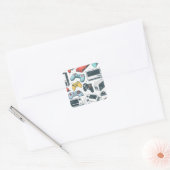Retro spellen vierkante sticker (Envelop)