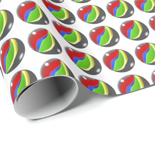 Retro Spelmarmerpatroon Cadeaupapier (Rol Hoek)