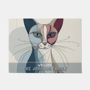 Retro Sphynx Kat Huis Buiten Welkom Mat