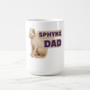Retro Sphynx Vader Haarloze Kat Eigenaar Grafisch Koffiemok