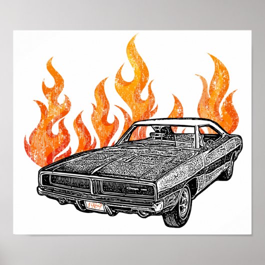 Retro-spierauto's Poster (Voorkant)