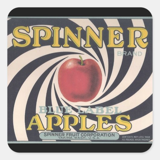 Retro Spinner appel merk stickers (Voorkant)