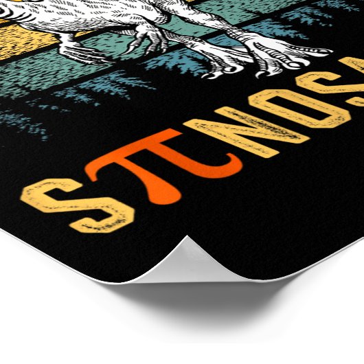 Retro Spinosaurus Happy Pi Day Poster (Hoek)