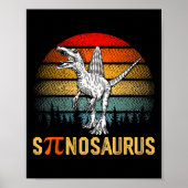 Retro Spinosaurus Happy Pi Day Poster (Voorkant)