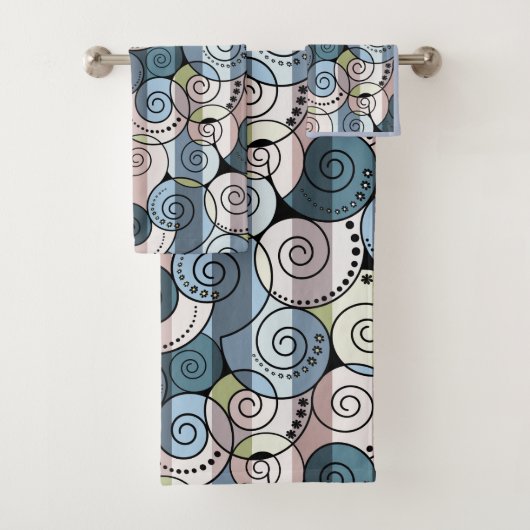 Retro, spiraal bad handdoek (Insitu)