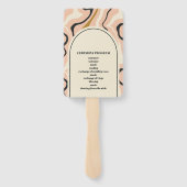 Retro Spiraal Boog Roze Zwart Gouden Trouwprogramm Handwaaier (Achterkant)